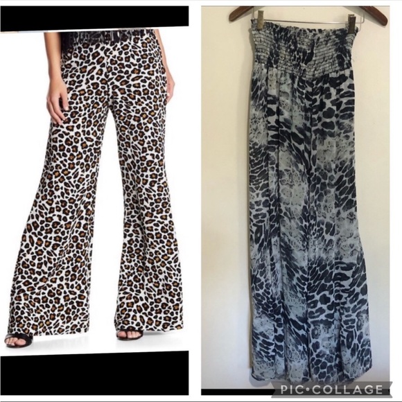 Show Me Your Mumu Elastic waist super flared bottoms Cheetah Print pants size S. - Picture 2 of 13